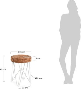 Hnedá podnožka La Forma Hurten, výška 49 cm