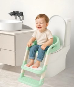 Detské schodíky 02 s nástavcom na WC zelené