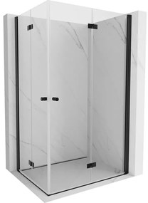 Mexen Mist-F Duo, skladací sprchový kút 100 x 115 cm, číre sklo, čierny profil, 8A6-100L-115P-70-00