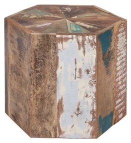 furniture-nabytek.cz - Masívny konferenčný stolík Wakefield z recyklovaného dreva, lakovaný, viacfarebný, šesťuholníkový