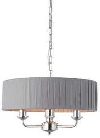 Endon 94394 - Luster na reťazi HIGHCLERE 3xE14/40W/230V tmavošedá/lesklý chróm