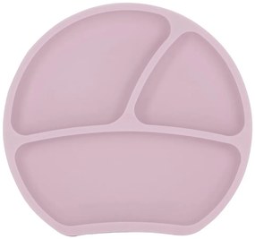 Svetloružový silikónový detský tanier 19x20,5 cm – Kindsgut