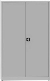 Dielenská policová skriňa na náradie KOVONA JUMBO, 4 police, zváraná, 1200 x 600 x 1950 mm, sivá / sivá