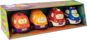 LEAN Toys Sada autíčok, polícia a sanitka, pre bábätká s pohonom, 4 ks