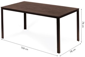 ModernHome Záhradný stôl 156 x 78 cm Hnedý