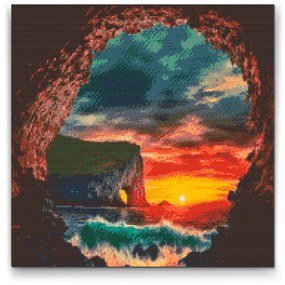Gario Diamantové maľovanie Tunel v jaskyni Rozmery: 50 x 50 cm, Rámovanie: S vnútorným rámom, Diamanty: Štvorcové