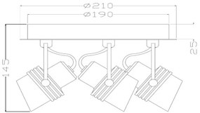 Lucide 34944/13/30 - Bodové svietidlo TUNDRAN 3xGU10/5W/230V čierna