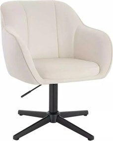 LuxuryForm DESIGN Stolička AVOLA VELUR na čiernom kríži - biela