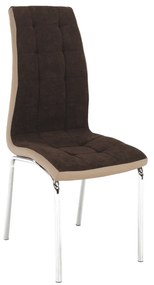 Kondela Jedálenská stolička, hnedá/béžová/chróm, GERDA NEW 67273