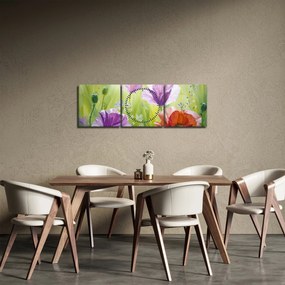 Obraz - Vlčie maky (s hodinami) (90x30 cm)