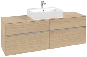 VILLEROY &amp; BOCH Collaro závesná skrinka pod umývadlo na dosku (umývadlo v strede), 4 zásuvky, 1600 x 500 x 548 mm, Nordic Oak, C13400VJ