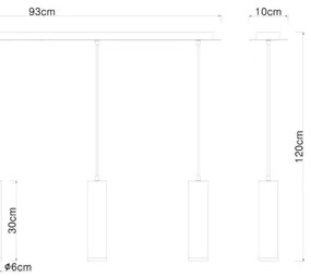 Globo 15499-4H - Luster na lanku MARION 4xE27/60W/230V čierne drevo