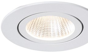 Sada 6 zapustených bodových svetiel biela 6,8 cm vrátane LED 750 lm stmievateľné IP65 - Gaius