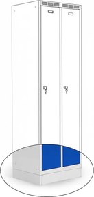 Kovová šatníková skriňa Trestles SS2M 1800x600x500 mm, 2 oddiely, modré dvere Podnož: sokel, Zámok: otočný