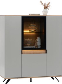 XXXLutz VYSOKÁ KOMODA, sivá, farba duba, 130,5/134,6/42 cm Dieter Knoll - Komody - 001770000722