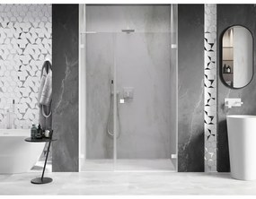 Mexen Lunar-B, L pravé otočné sprchové dvere 110 cm, 8mm číre sklo, biely profil, 832SL-110-050-20-00-P