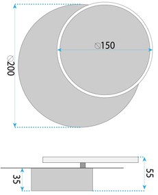 Toolight Toolight, nástenné LED svietidlo 20cm, 10W, 3000K, LHJ082-W, čierna, OSW-60040