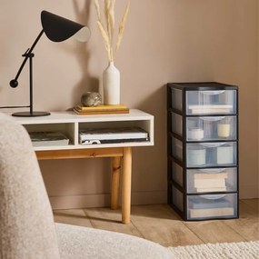 SUNDIS Úložný box s 5 vyššími zásuvkami, antracit, OFFICEMIX