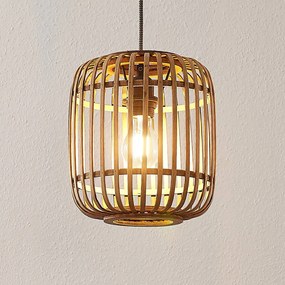 Lindby Marly závesná lampa ratan 1-plameňová