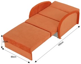 Tempo Kondela Rozkladacie kreslo, oranžová, MILI 1