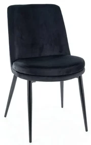 SIGNAL MEBLE Jedálenská stolička KAYLA VELVET, čierny mat/čierny bluvel 19