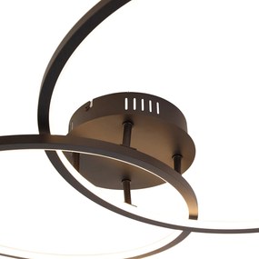 Stropné svietidlo čierne 78 cm vrátane LED 3-stupňového stmievača - Rowin