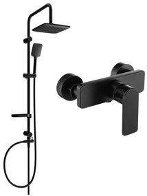 Mexen Sven sprchový set s dažďovou sprchou a sprchovou batériou Cetus, čierna matná, 744340262-70