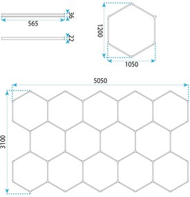 Toolight Toolight, LED stropné svietidlo HEXAGON, JNH052-H, biela, OSW-56244