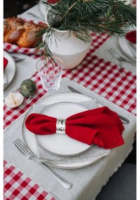 Ľanový obrus 140x140 cm Red Gingham – Linen Tales