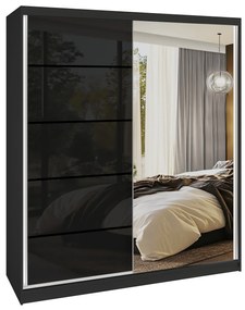 Šatníková skriňa SERENITY 158 cm čierny lesk MGB SERENITY SZP7/0/B/B/0/HIAL