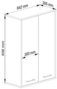 Kúpeľňová skrinka FIN H934 W64 2D biela