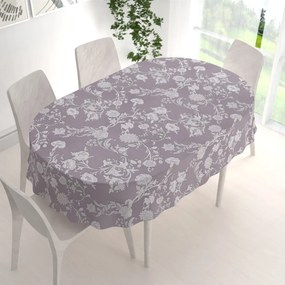 Biante Dekoračný oválny obrus PM-045 Zámocké kvety na pastelovo fialovom 100x140 cm