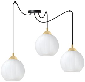 Závesné svietidlo Costa Spider, 3x biele sklenené tienidlo, b/g