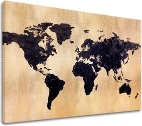 Zlatý dotyk na plátne World in Gold 60x90 cm