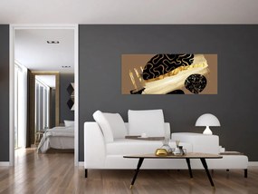 Obraz - Abstrakcia golden brown N⁰3 (120x50 cm)
