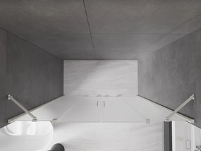 Mexen Velar Duo, posuvné sprchové dvere do otvoru 200 cm, 8mm sklo námraza, brúsená oceľ, 871-200-000-32-97