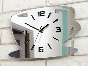 Moderné nástenné hodiny COFFE TIME 3D MIRROR HMCNH045-mirror