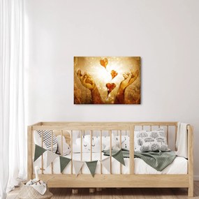 Obraz - Maľba rúk plných lásky (70x50 cm)