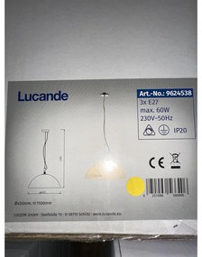 Lucande Lucande - Luster na lanku LOURENCO 3xE27/60W/230V LW0487