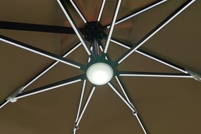 Zahradní slunečník Houseland Vexon s LED osvětlením 300x300 cm světle hnědý