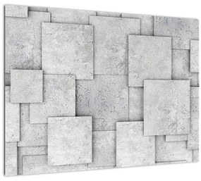 Sklenený obraz - Abstrakcia betónových kachličiek (70x50 cm)