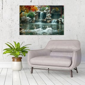 Obraz - Ázijské jazierko (90x60 cm)