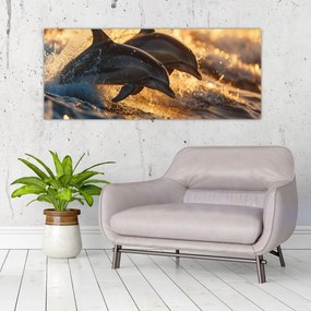 Obraz - Delfíny (120x50 cm)