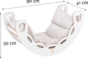 Multifunkčná detská súprava 4v1 – hojdačka, šmykľavka a vankúš svetlobéžová