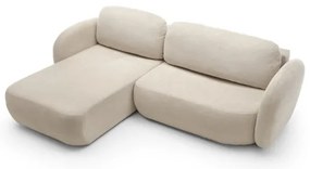 Rohová rozkladacia sedacia súprava s úložným priestorom do tvaru L OLBIA ľavá béžová