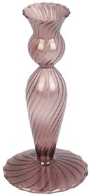 Hnedý sklenený svietnik PT LIVING Swirl, výška 17 cm