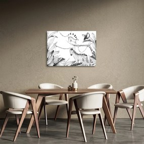 Sklenený obraz - Akvarelová džungľa (70x50 cm)