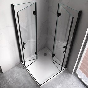 BPS-koupelny Obdĺžnikový sprchový kút ZES KZ12D BL 120x80 čierna/transparent - bez vaničky