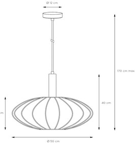 Lucide 03447/52/30 - Luster na lanku CORINA 1xE27/40W/230V pr. 50 cm čierna