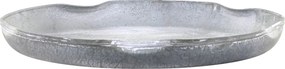 Zinkový antik plechový podnos s ohnutým okrajom Wavy L - Ø 30*3 cm